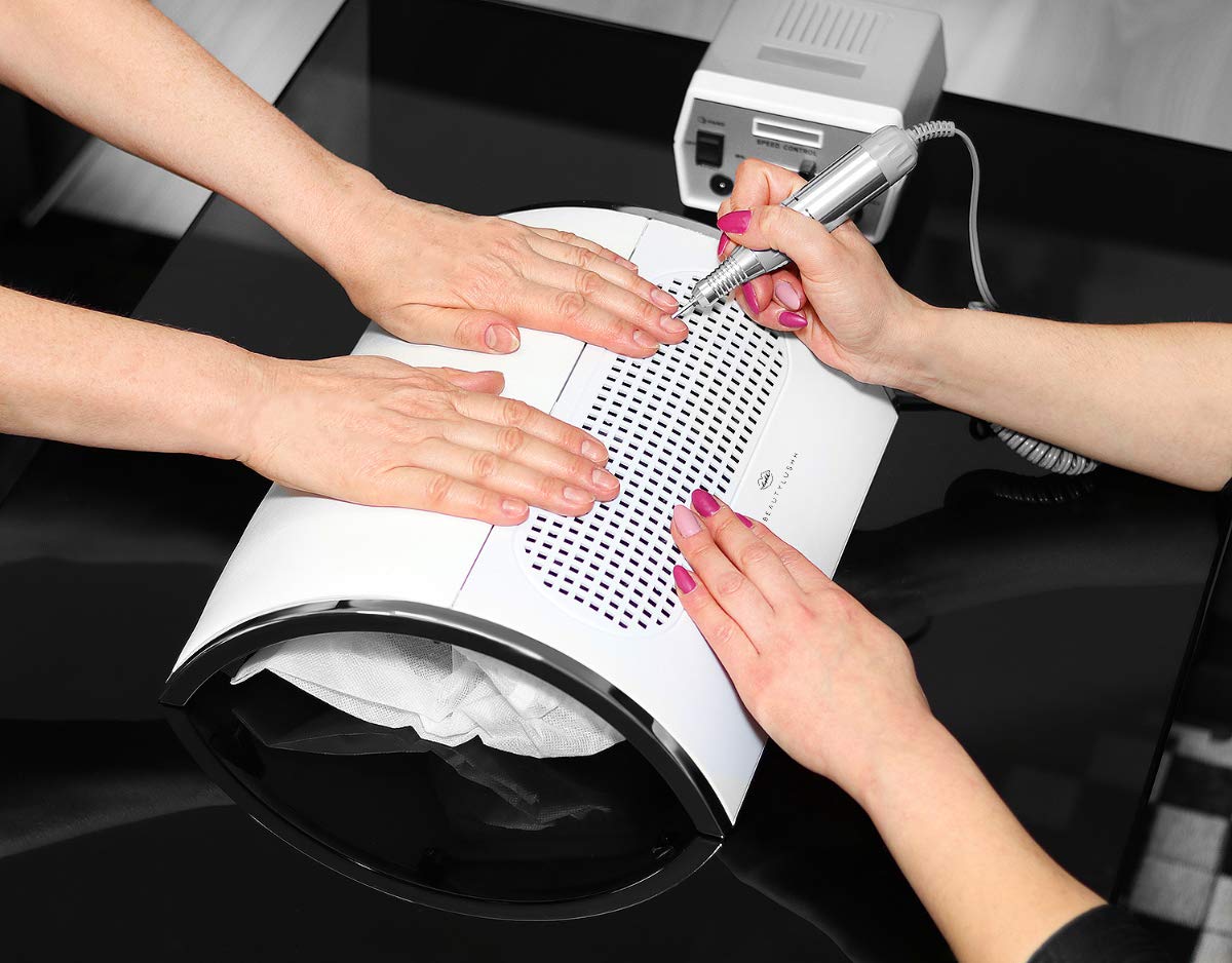 ISO TRADE Nail Dryer with 3 Fans and 2 Dust Bags, White 8887