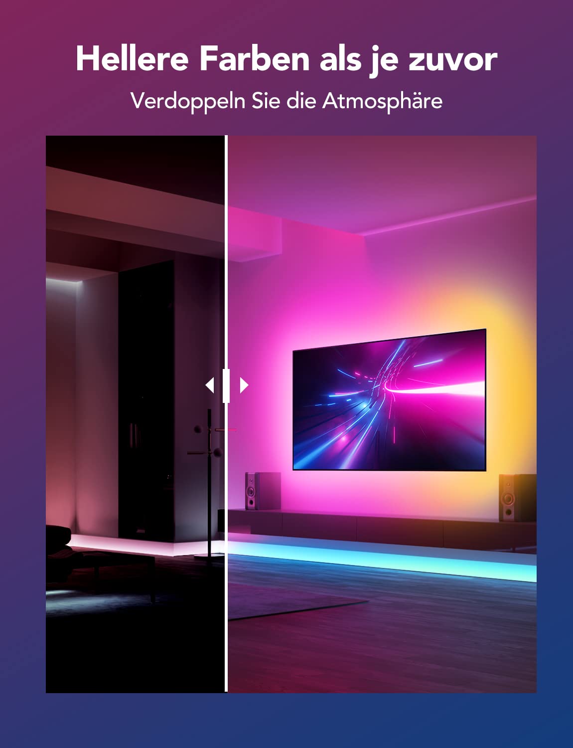 Govee RGBIC LED Strip M1 is Matter compatible, 2m LED strip for cabinet, gaming desk. Smart LED strip works with Apple Home, Alexa, Google Assistant.