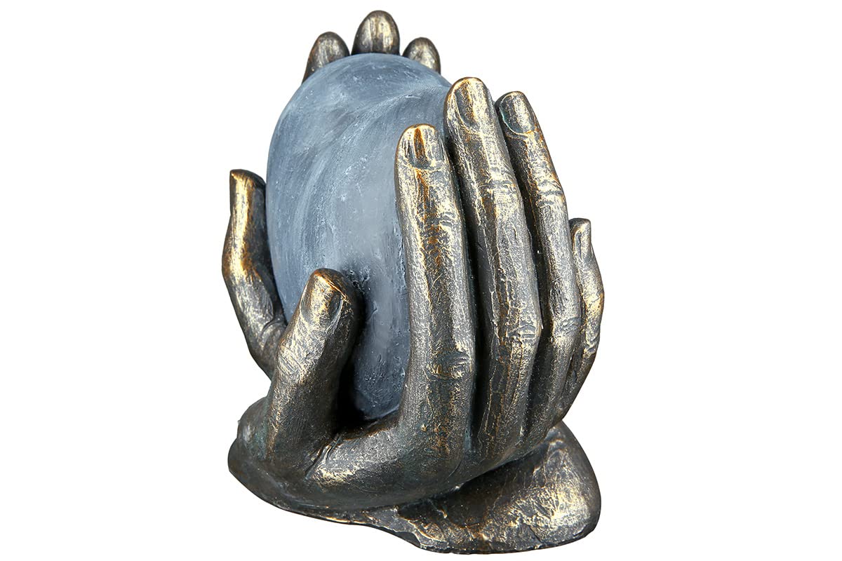 Casablanca modern design GILDE deco sculpture heart in hands - poly - gift birthday christmas - deco living room - color: bronze gray - height 15 cm.