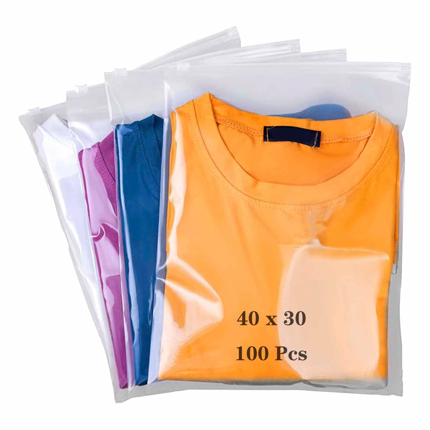 QISF 100 Pieces Zip Bag Large Reusable - 40 x 30 cm Zipper Bag Travel Bag Waterproof Transparent Zip Bags Plastic Bags Storage Bags for Clothing Underwear Towel Shoes