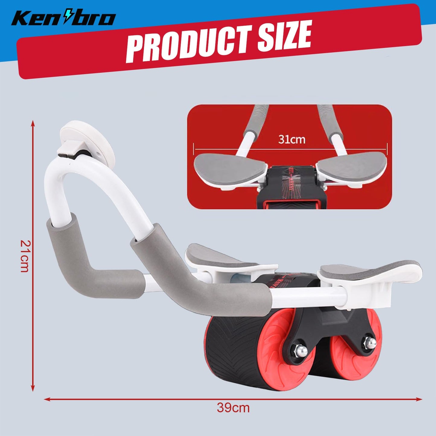 Ab Roller Wheel for Core Trainer, Ab Roller Abdominal Trainer, Automatic Rebound Ab Roller, Ab Roller with Timer, Ab Trainer with Knee Mat, Ab Roller Roller for Home Gym.