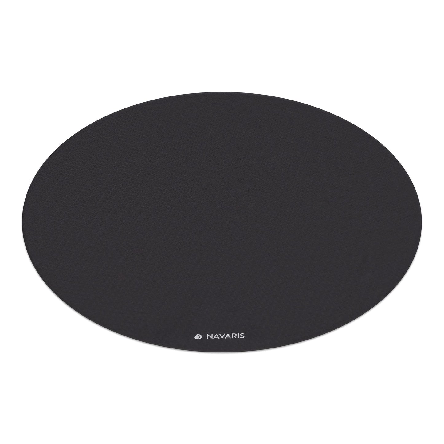 Navaris round non-slip yoga mat large - Ø 120cm yoga mat extra large - 0.6cm thick - fitness mat for men and women - sports mat gymnastics mat - black
