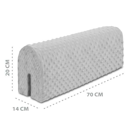 Bed rail for children's beds 70 cm - protection for bed frame Baby bed guard for box spring bed bed rail with cover Edge protection Children's baby bed Light grey