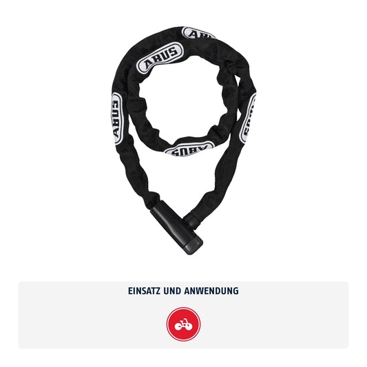 ABUS chain lock Steel-O-Chain 5805K - bike lock made of steel - ABUS security level 5 - 110 cm - black