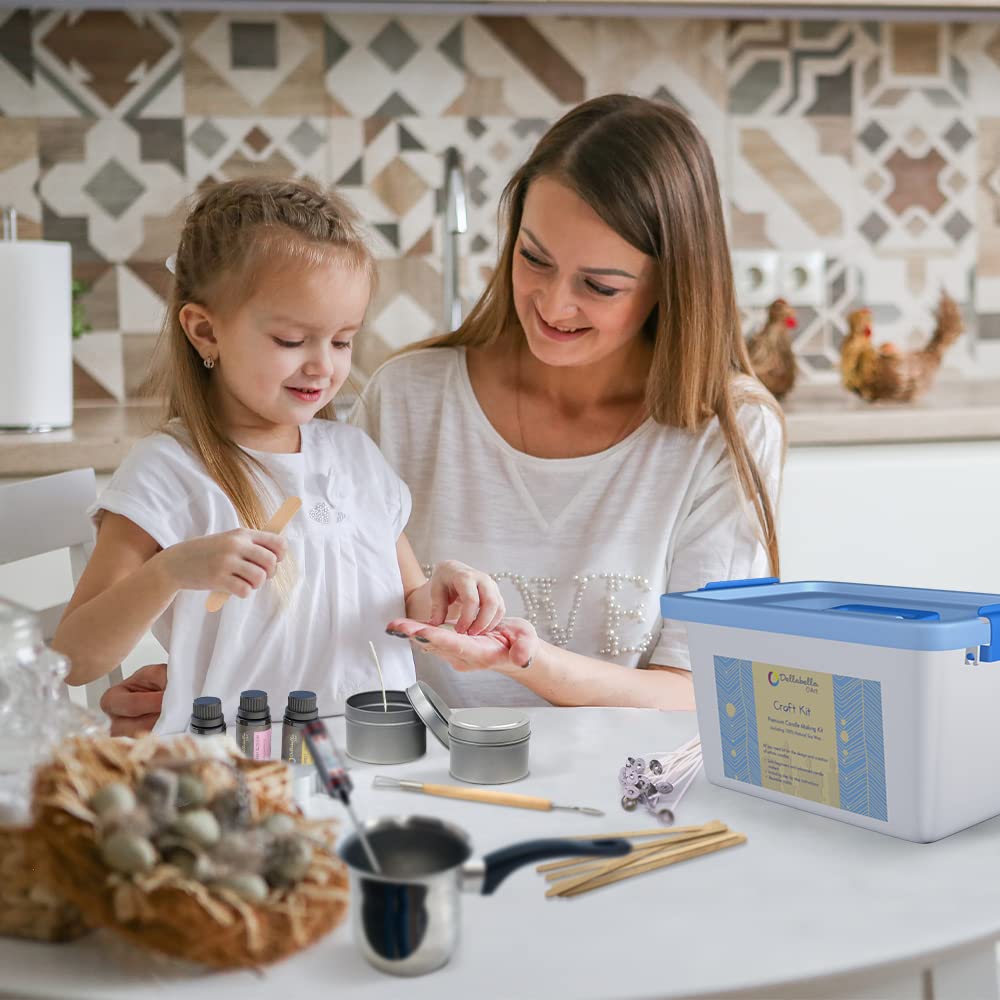 DELLABELLA Candle Making Set - Make Your Own Candles for Kids - Adults - Pouring - DIY - Self - Candle Making Kit
