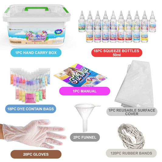 Desire Deluxe | Batik Kit | 18 colors for fabric and clothing dyeing, creative craft Tie Dye Kit, activities for kids and adults (180 pieces)