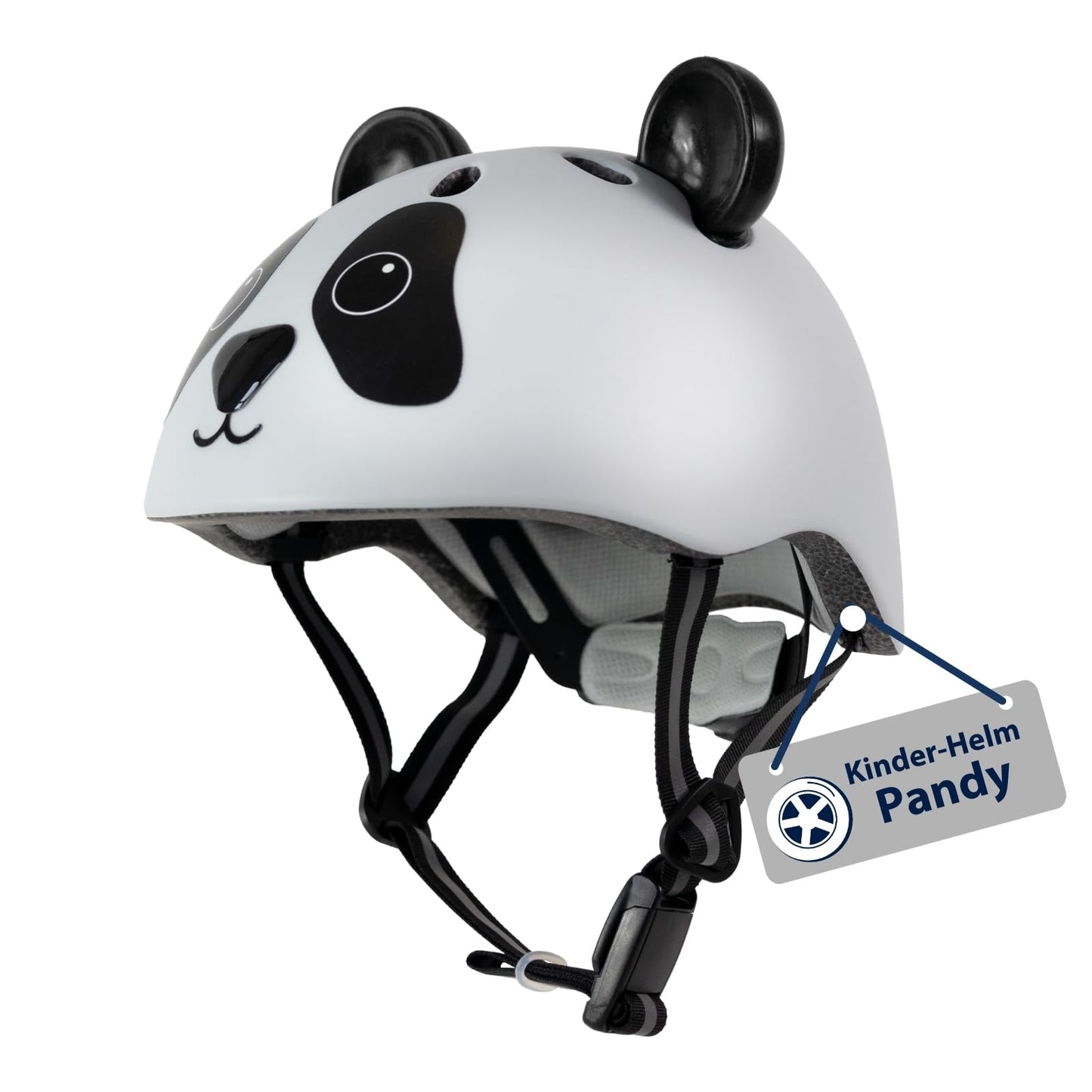 HUDORA Unisex Children's Helmet Pandy, Size 48-52, Helmet, White-Black, 48-52 cm