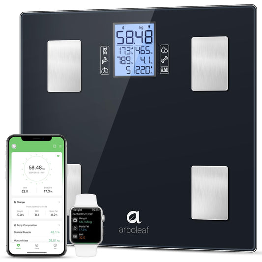 Arboleaf Body Fat Scale with App, Digital Bathroom Scale, Body Composition Scale for Body Fat