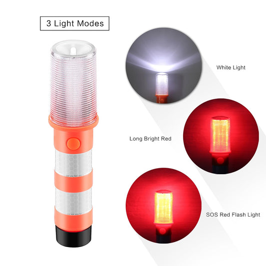 COFEMY LED Emergency Flares Set - Red light for highway road safety light camping lamp alternative to safety triangle LED emergency, 2 lights (1)