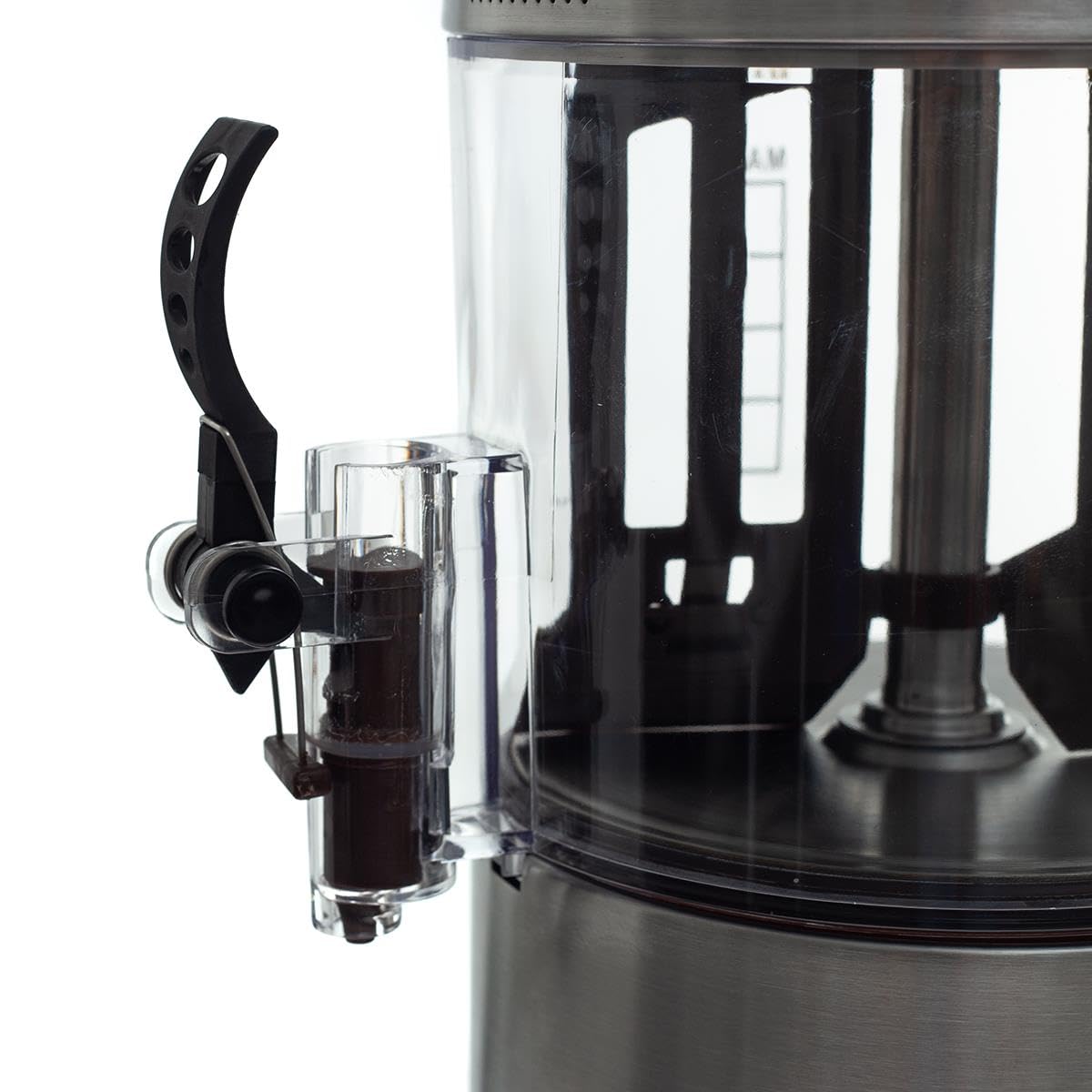 Allpax cocoa dispenser, stainless steel beverage dispenser with tap, hot beverage dispenser for hot chocolate and mulled wine, 3 l capacity, up to 90°C, 1200 W, silver