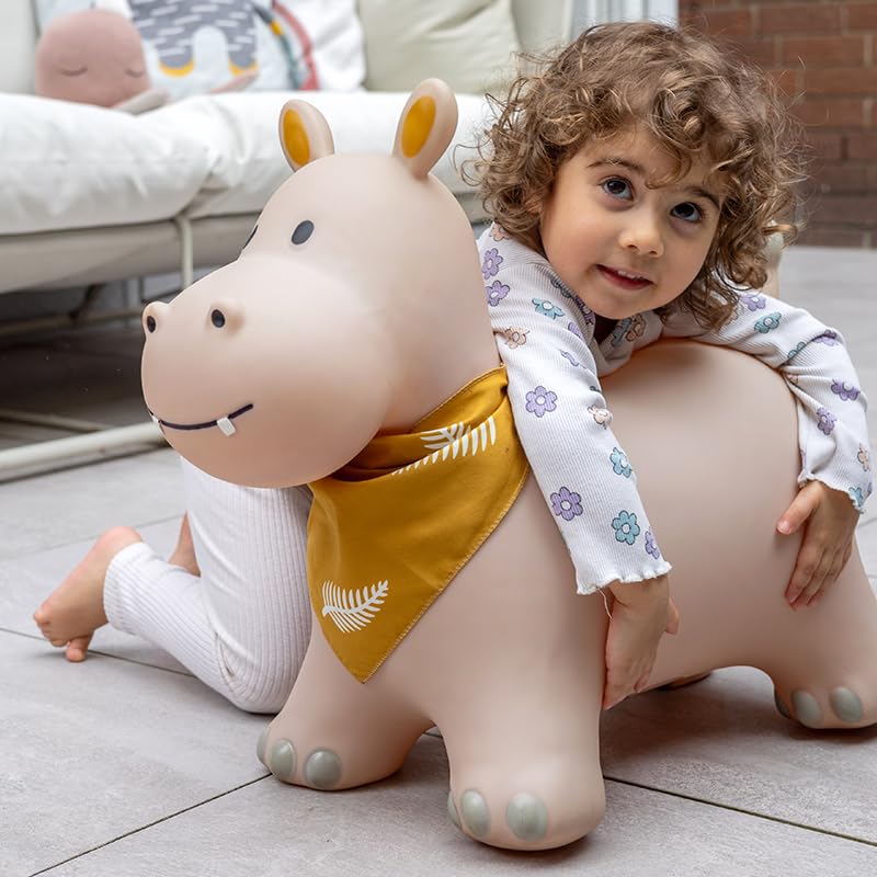 Childhood Hopper for kids, subtle and modern colors, loving details and high-quality, includes air pump, Hippo