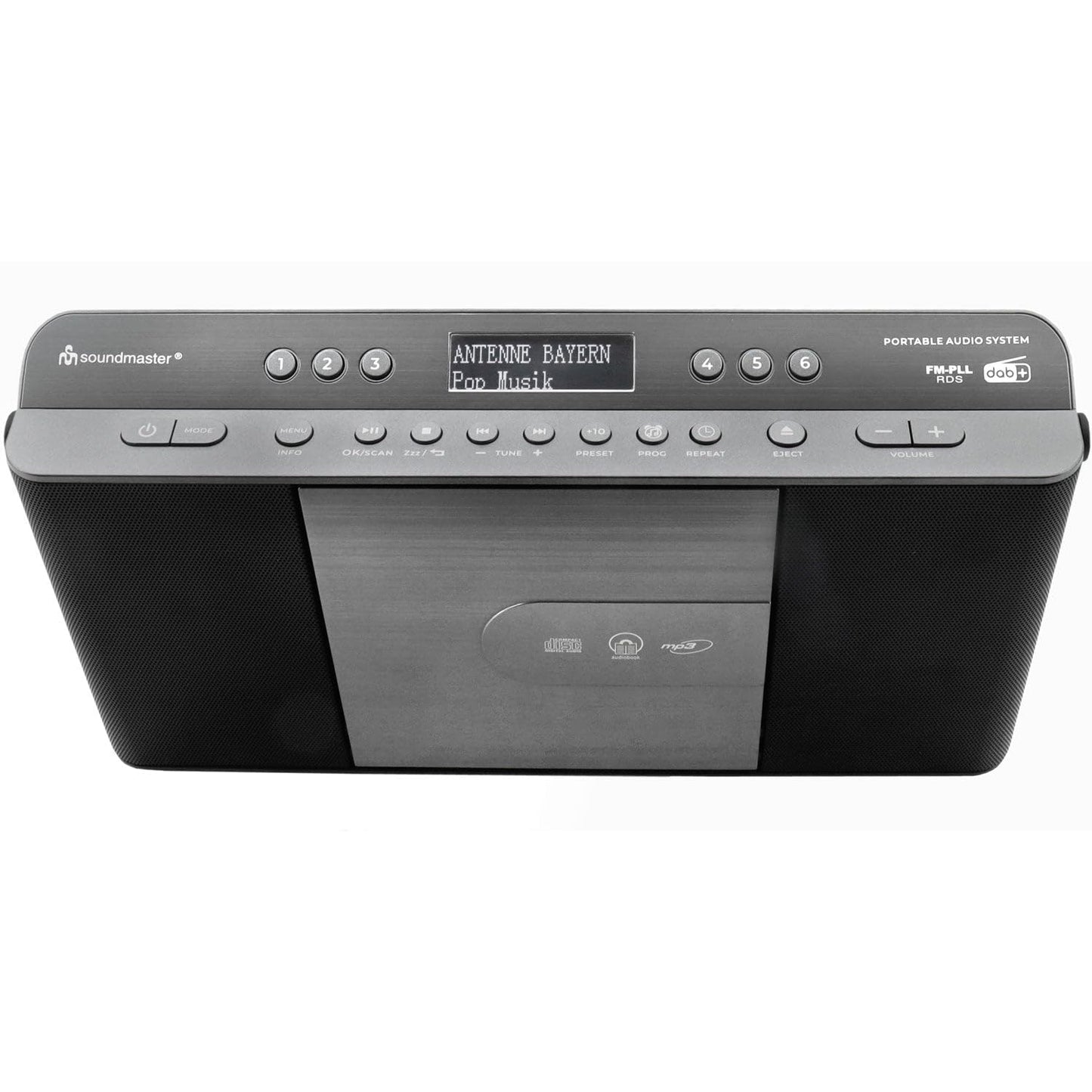 Soundmaster RCD1870SW portable digital radio with CD player DAB+ FM RDS USB alarm clock audiobook sleep function kitchen radio - extremely slim design