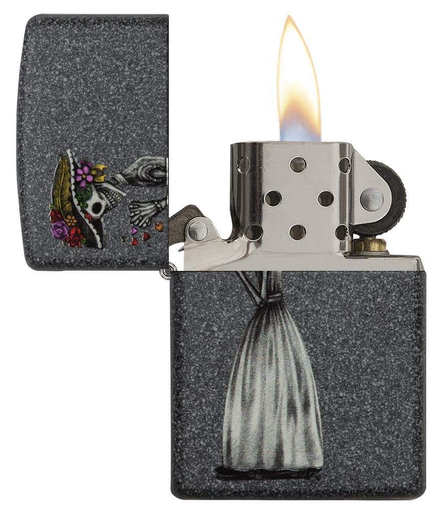 ZIPPO - Day of Dead Skulls 2-piece Set - Iron Stone - Storm lighter, refillable, in a high-quality gift box
