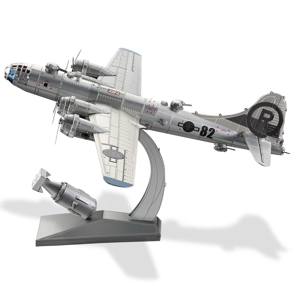 Piececool 3D Metal puzzle aircraft model B-29 Bomber Superfortress, for 340 stainless steel, full metal, 1:1 restore, birthday gift, adult model kit, 150 pieces.