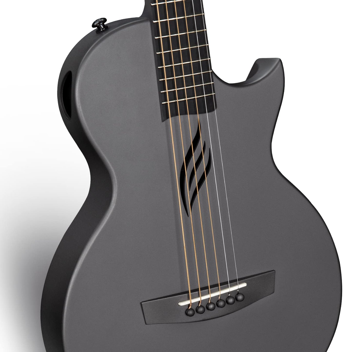 Enya Nova Go carbon fiber acoustic guitar, 1/2 size, beginner guitar for adults, travel, acoustic, with gift box, EVA gig bag, guitar strap, cleaning cloth (Black)