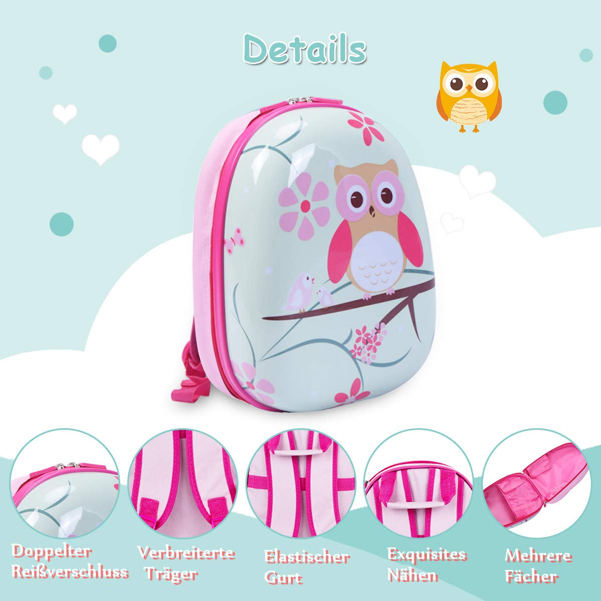 RELAX4LIFE Kids Suitcase with Wheels, 2 Piece Kids Luggage Set, Suitcase (16 inch) + Backpack (12 inch), Travel Suitcase for Kids, Kids Luggage, Travel Luggage, Kids Trolley, ABS Hard Shell Suitcase (Model 3)