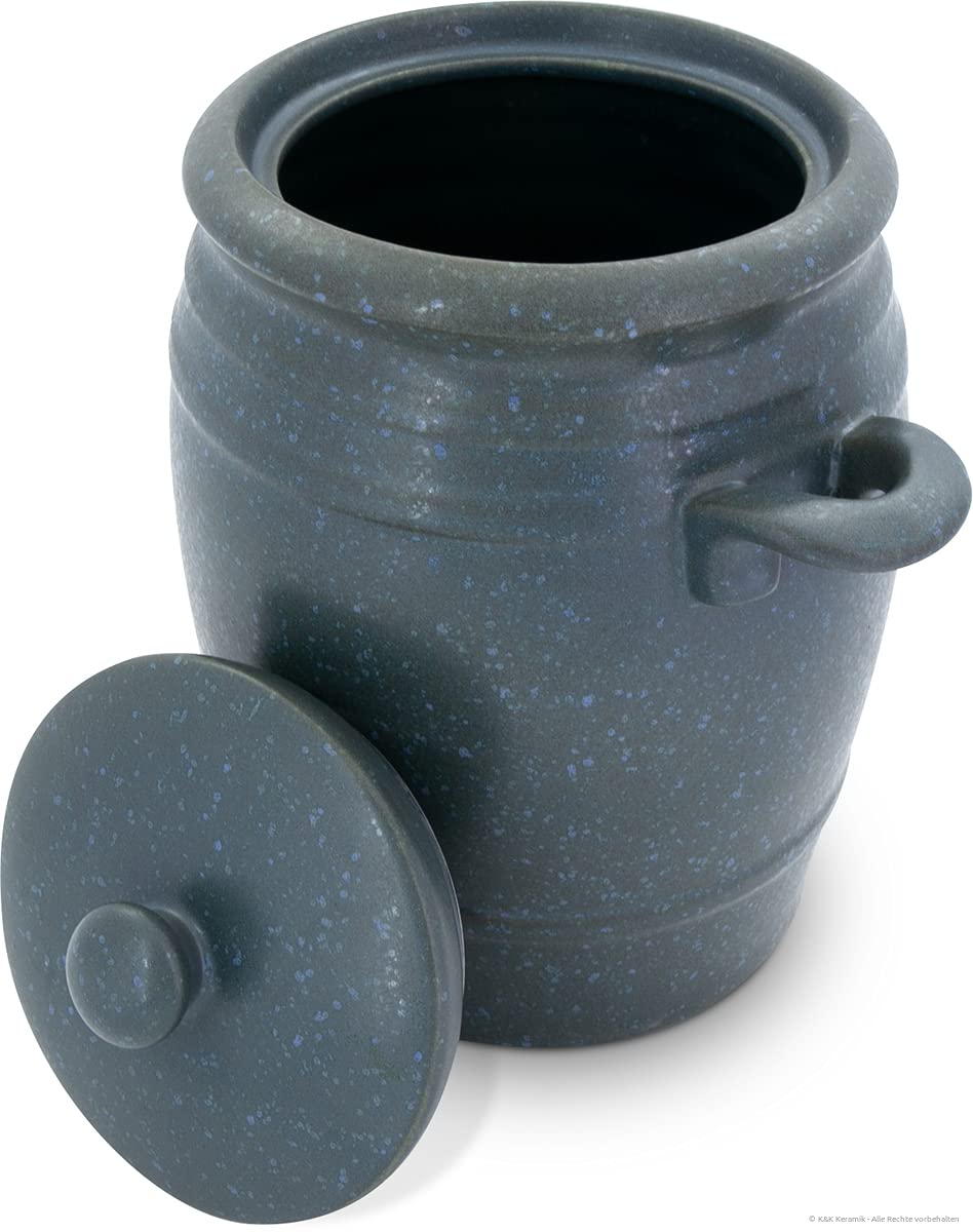 Original Bunzlauer Ceramic Rum Pot 4.2 liters Multipurpose Ceramic Pot Insert Pot (Design GREEN)