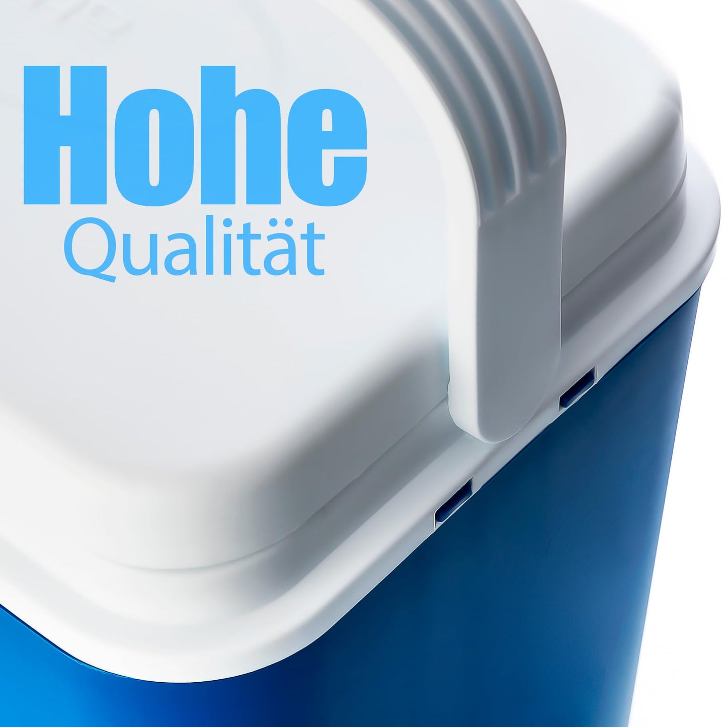 Cooler box 24 liters blue/white incl. 6 cooling packs - Up to 14 hrs cooling - Cooler bag for on the go - Outdoor thermobox for picnics & camping - Made in Europe