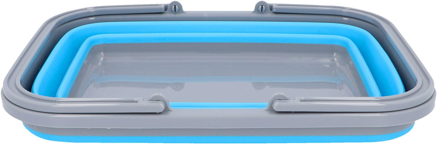 Car trend caravan basin with handle, foldable, for washing up, shopping, transport, laundry, 9 liters, camping, camping accessories, caravan, motorhome, caravan accessories, blue.
