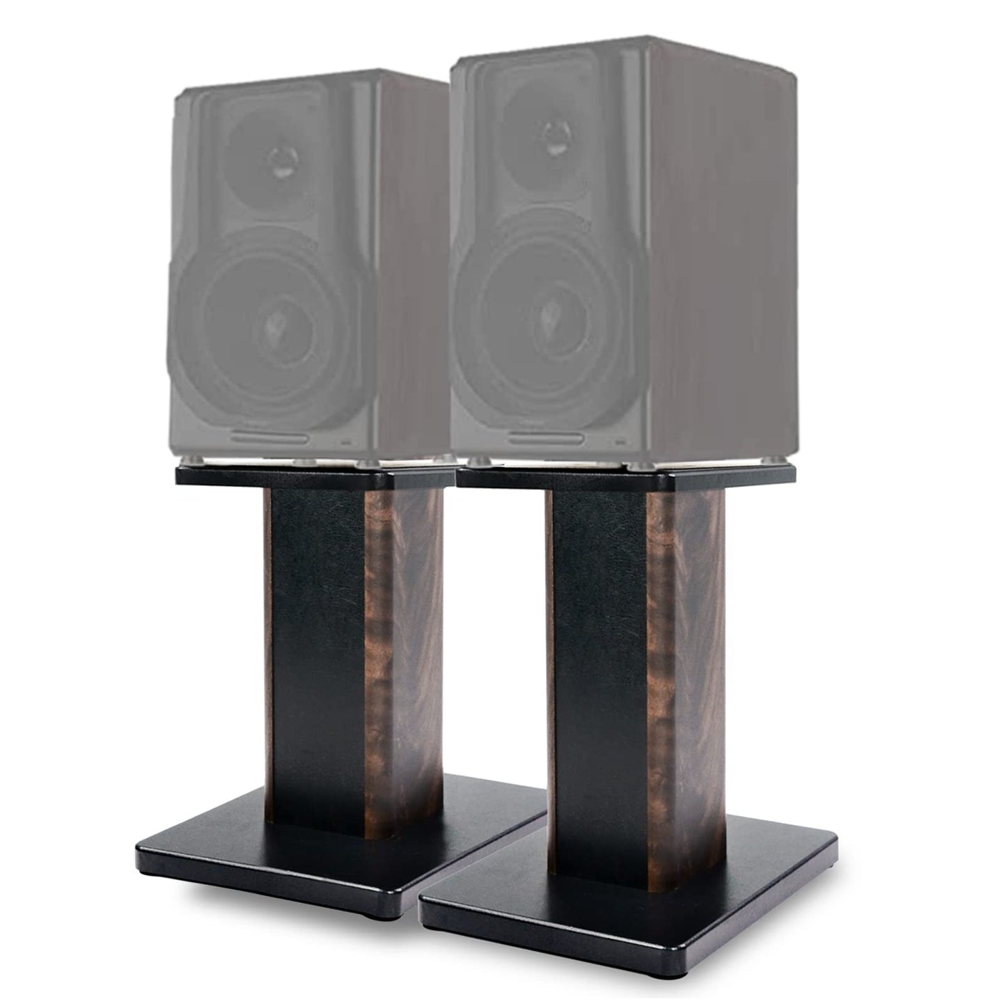 BQKOZFIN Speaker Stand 40 cm high wooden speaker stand, 2 piece set, suitable for bookshelf speakers | HiFi and home theater surround sound, enhanced audio listening experience