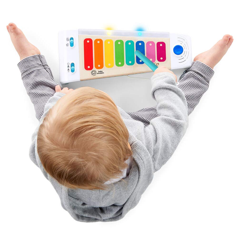 Baby Einstein Hape Magic Touch Xylophone, wooden musical toy for toddlers, 2 play modes, over 30 melodies, lights and volume control, for ages 12 months +
