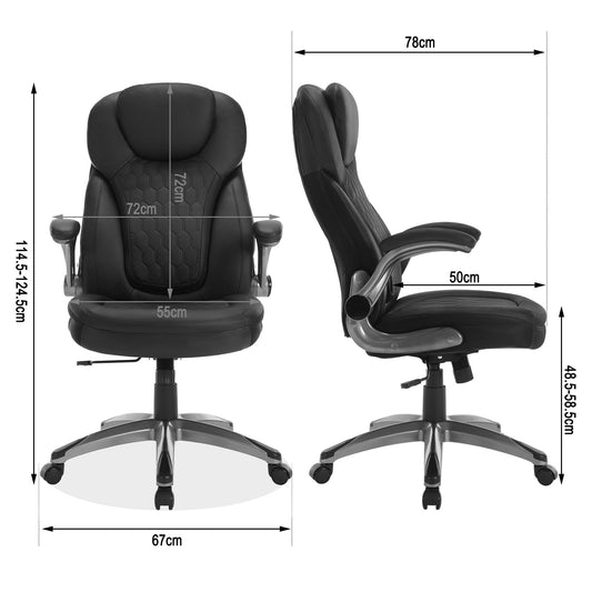 WOLTU office chair 440lbs, ergonomic desk chair, executive chair with headrest and armrests, height adjustable office chair for office conference room, faux leather, black.