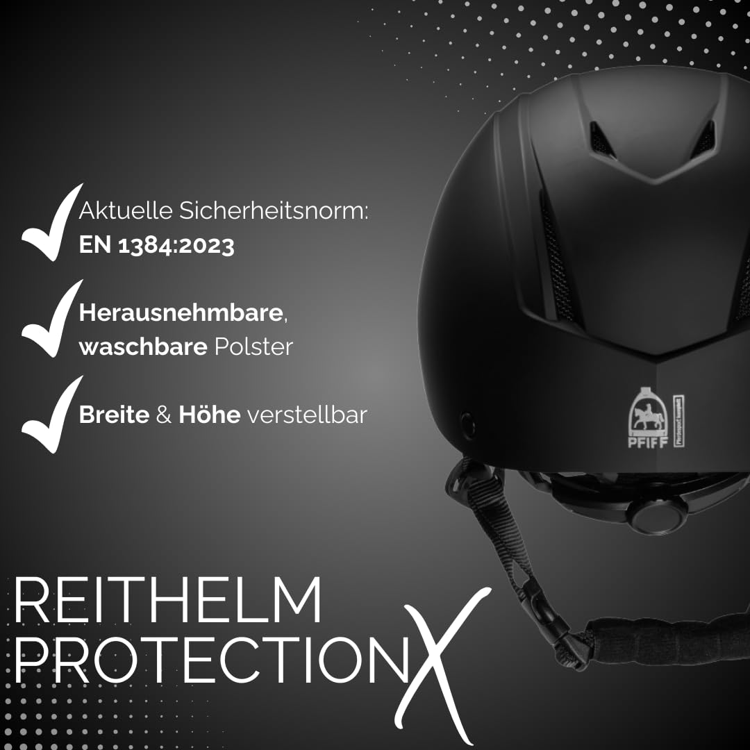 PFIFF Unisex Youth Riding Helmet ProtectionX, Black, S