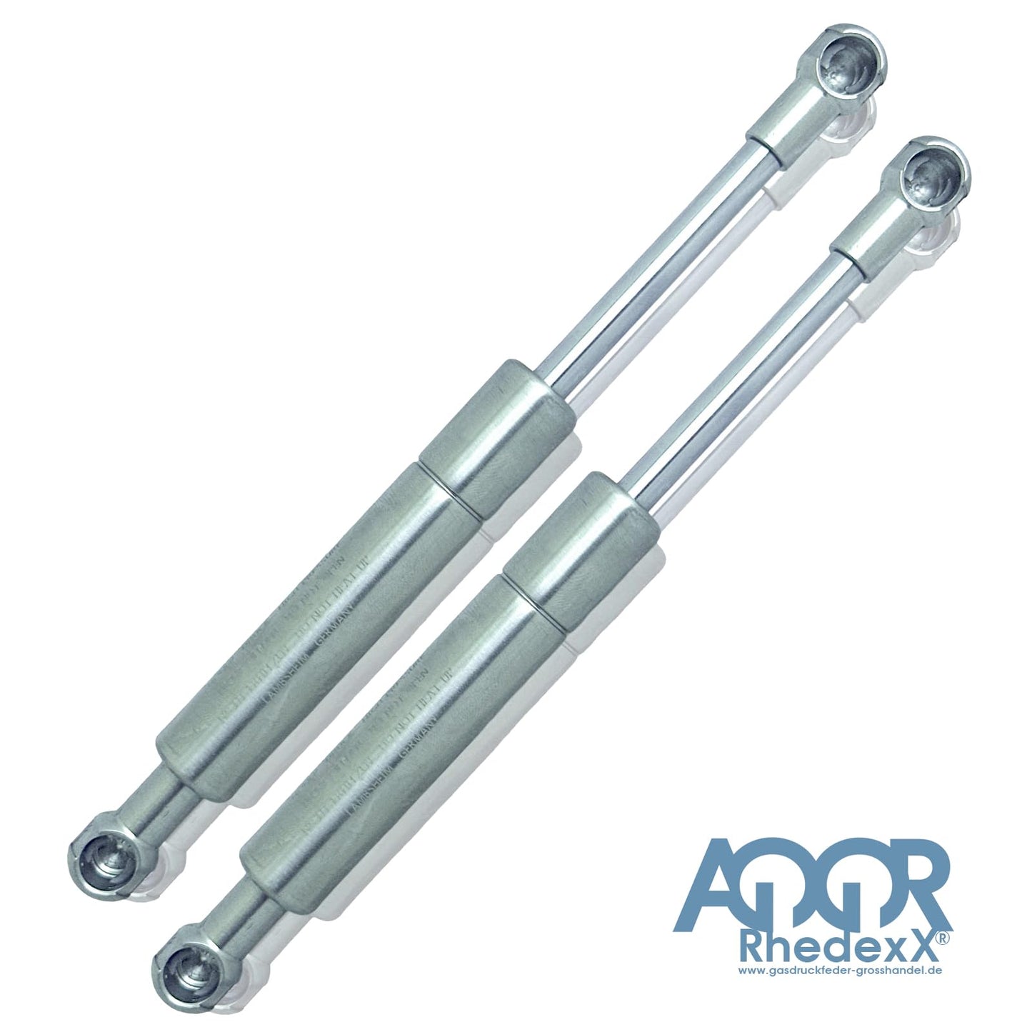2x RhedexX® gas spring replacement for KESSEBÖHMER LIFT-O-MAT 195mm 380N stainless steel V4A 316L (380 N - stainless steel 316L)