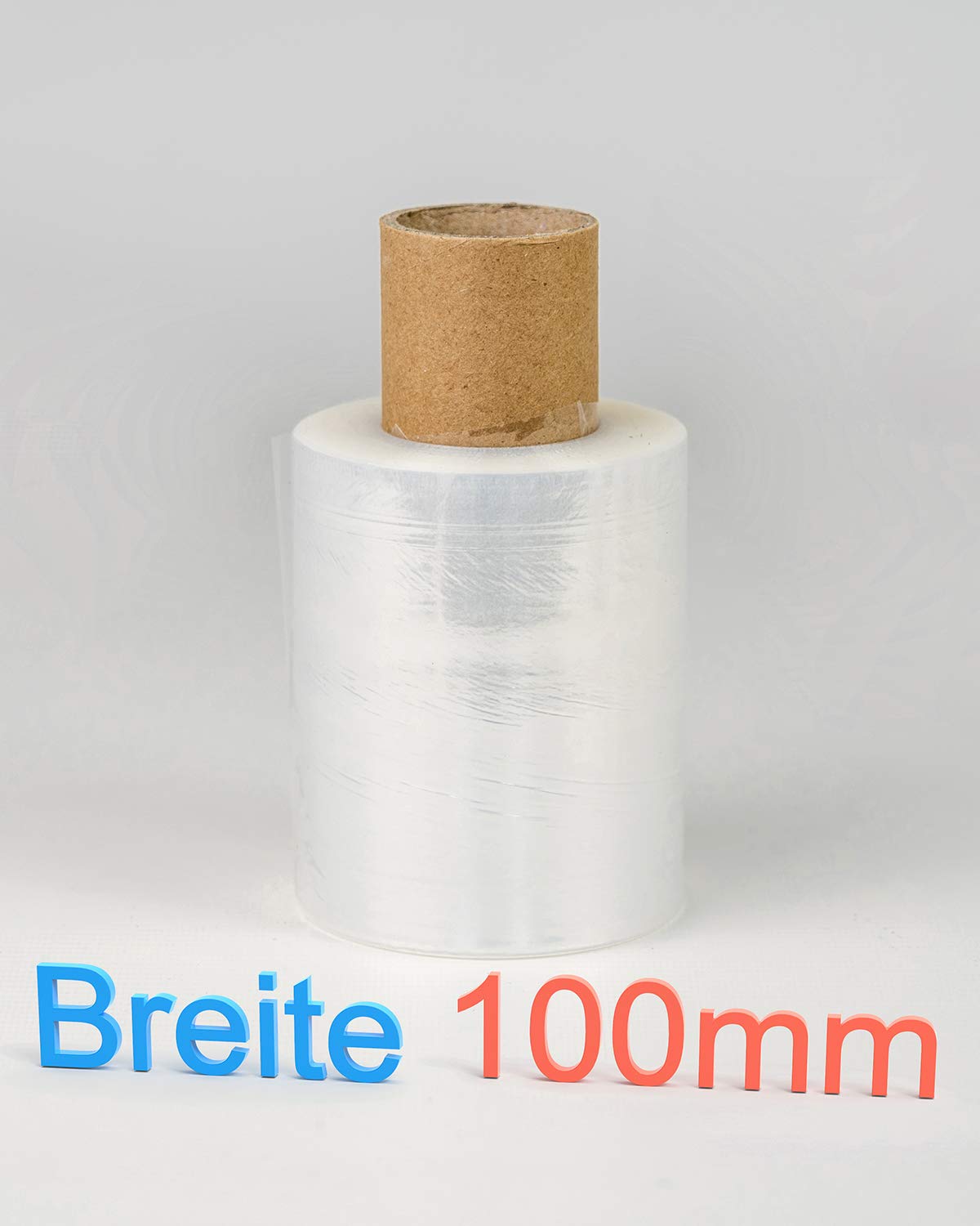 40 rolls of mini packaging film with 1 dispenser, thickness 23my 100mm × 150m stretch film, transparent