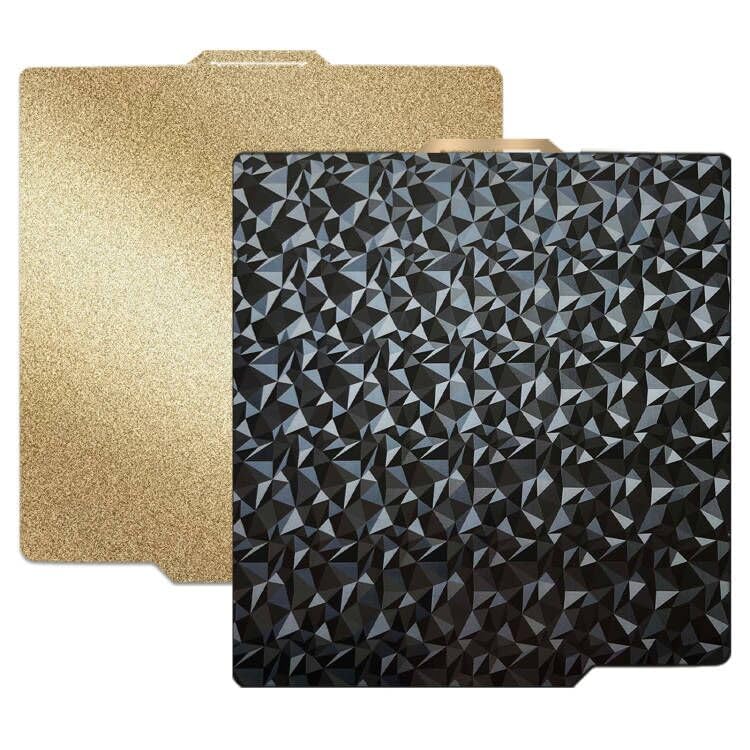 JUUPINE 3D printer PEO PEI Cool Build Plate for Bambu Lab X1C/X1/X1E/P1P/P1S/A1 3D printers, smooth PEO + textured PEI print plate 257 x 257 mm spring steel plate, double-sided flexible plate