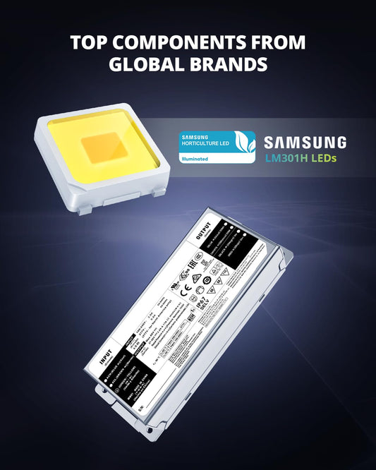 VIPARSPECTRA XS1000 LED Grow Light compatible with Samsung LM301H high PPFD, full spectrum plant lamp with dimmable daisy chain grow light for indoor plants for grow tent 80x80/60x60cm.