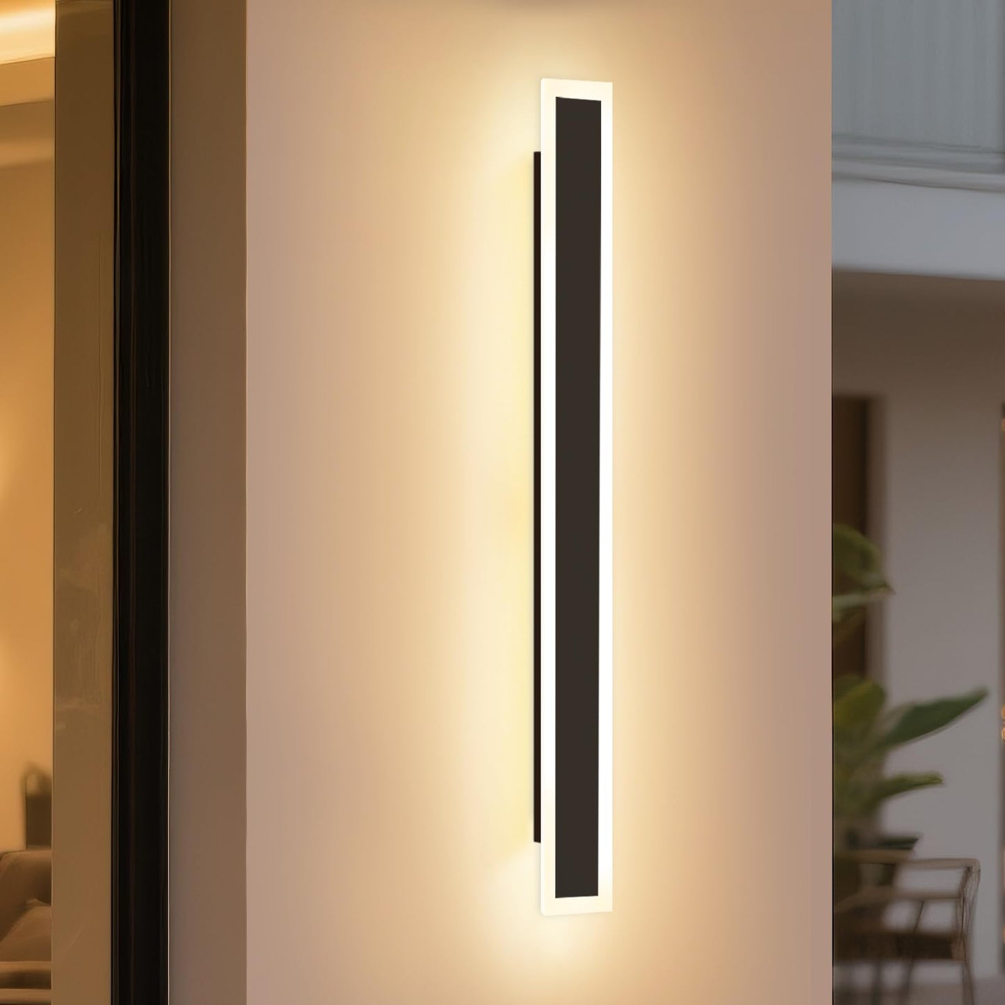 ZMH LED outdoor wall light: 100cm black exterior wall lamp long villa outdoor lamp IP65 waterproof modern outdoor light 21W wall lighting for garden staircase terrace