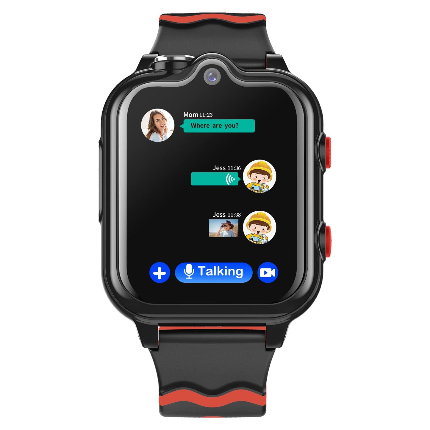 Kids smartwatch with GPS and phone, 4G WiFi, video call, SOS, 2 cameras, waterproof, SMS, alarm, stopwatch, class mode, reject unknown call, music/video player. Perfect gift for boys and girls.