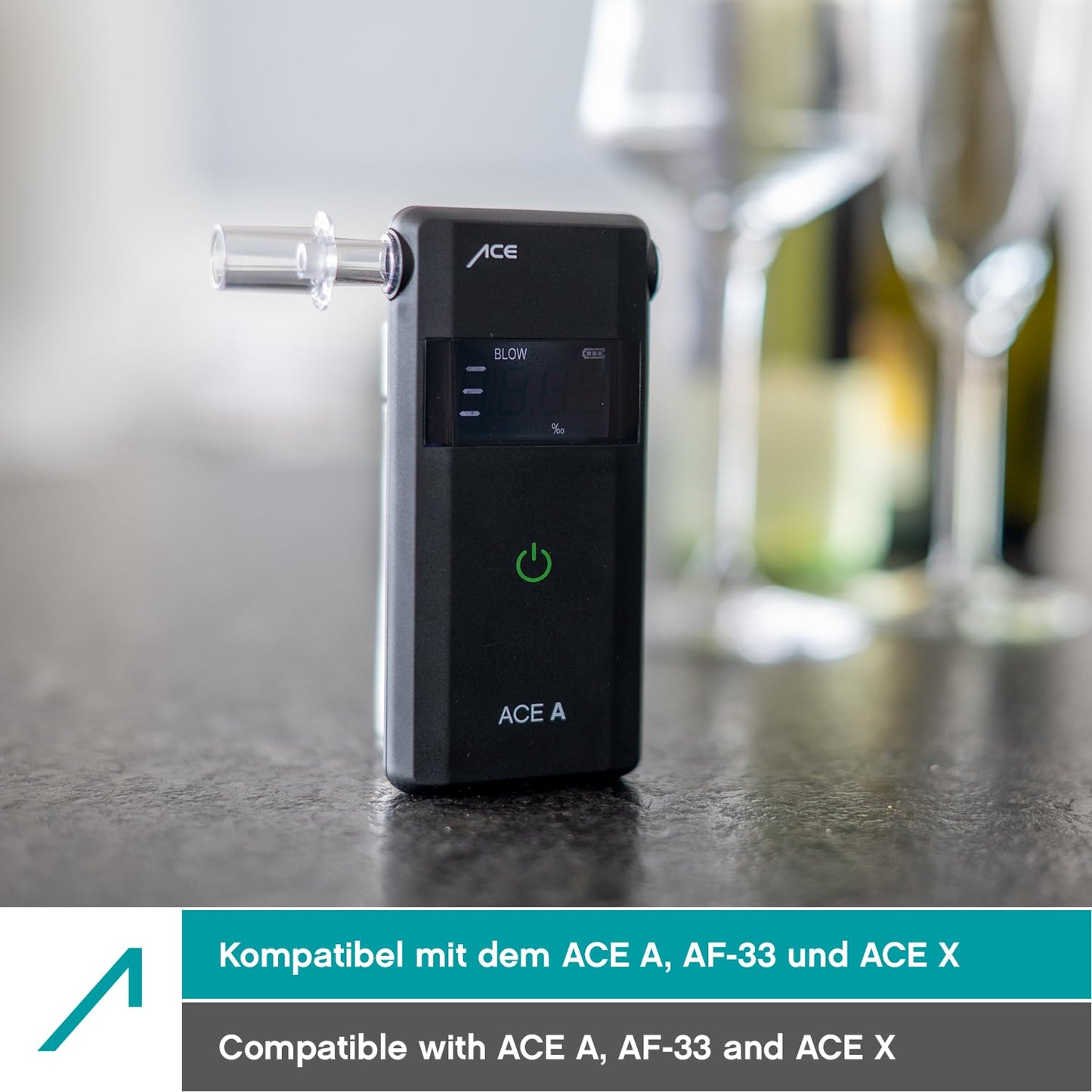 ACE Mouthpieces for alcohol testers AF-33, A, Q, and X - Pack of 100 breathalyzer mouthpieces - 100-pack mouthpiece pack