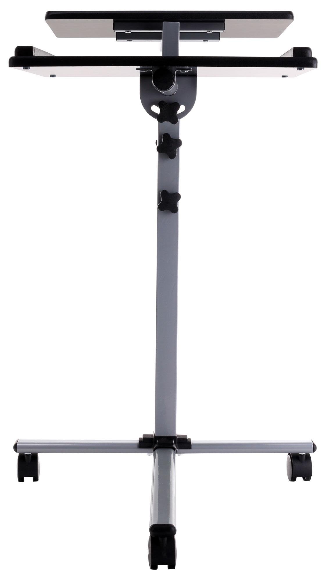 Pronomic PT-2 projector cart, media trolley for video, slide, overhead projectors, laptop table (height-adjustable, shelves) black