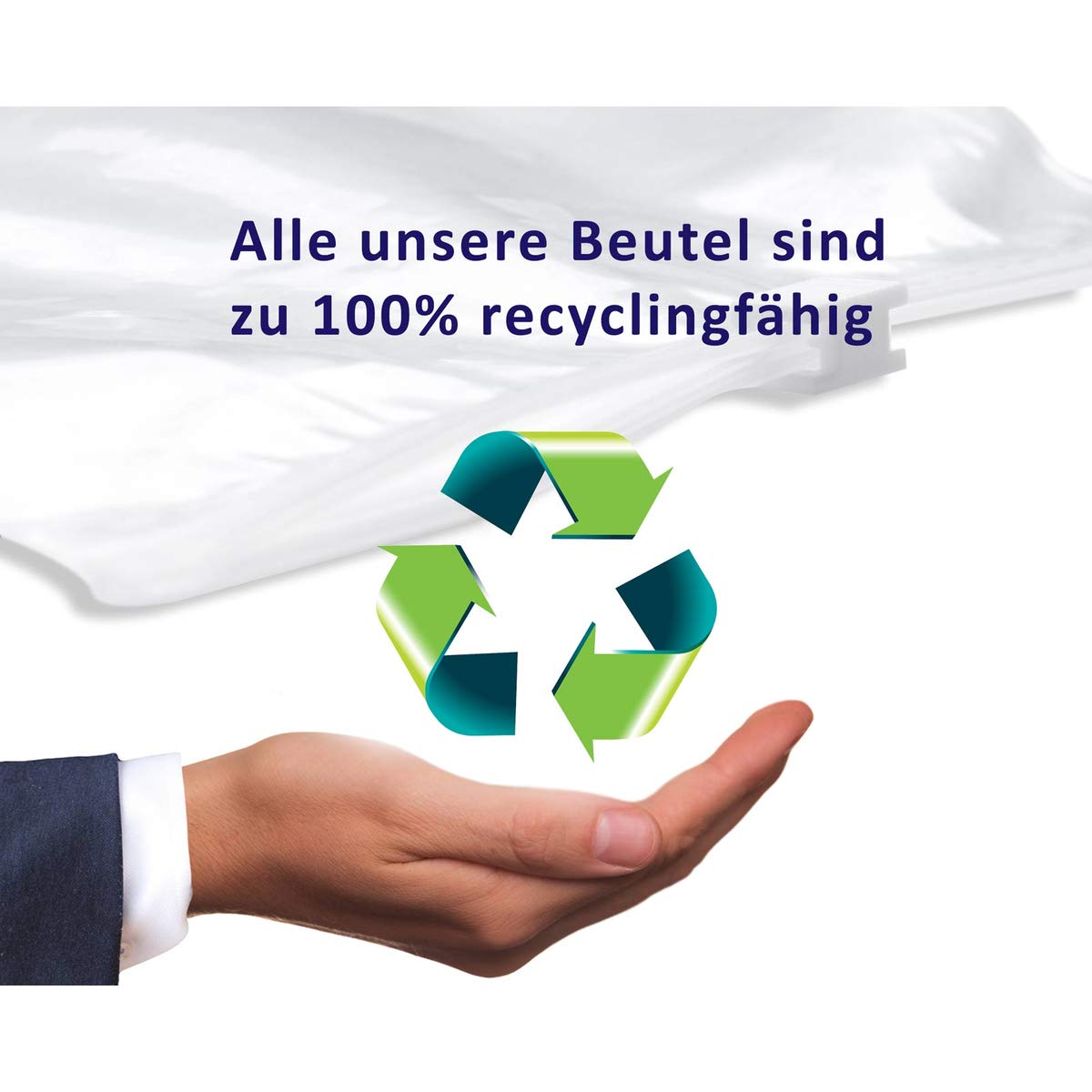 100 pieces of resealable bags 220x310mm 22x31 cm 90mic extra strong zip bags with closure, can be repeatedly closed. Plastic bags suitable for FBA! WorldiesSmartTools