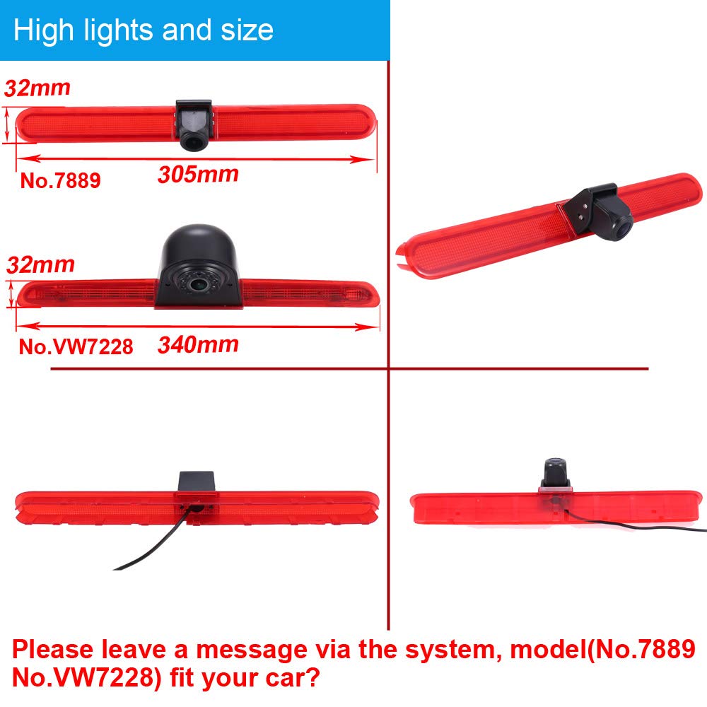 Transporter 4.3" TFT LCD rearview mirror+brake light rearview camera waterproof backup system for VW T5 Multivan Caravelle high roof/T6 with high roof/T5 Camper/Lupo 6X/Seat Arosa