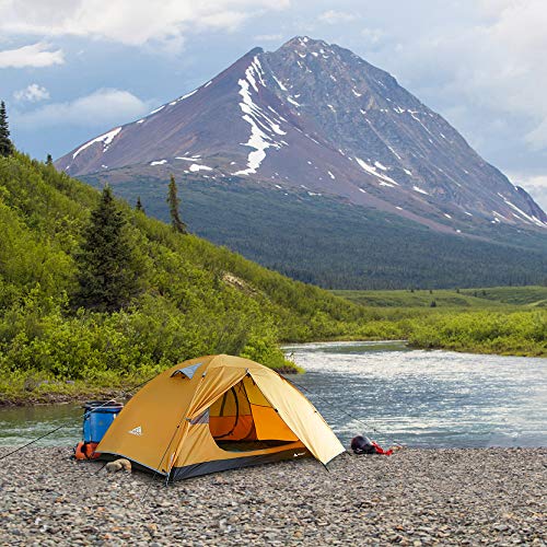 Forceatt tent 2 person camping waterproof 3-4 season, ultralight tents with small pack size, dome tent instant setup for trekking, outdoor, festival. (2 people-Khaki grey)