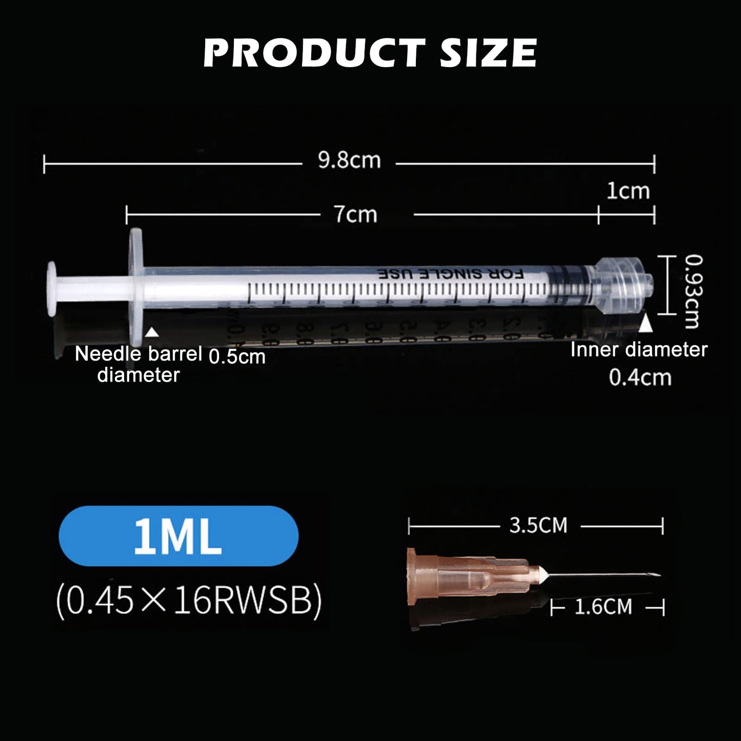 50 pieces Syringe 1 ml, Vegena 1 ml Syringes Set Plastic Tube Syringes Disposable Syringes Small Dosage Syringe Liquid Syringe Individual Seal Packaging Disposable Syringes (50)