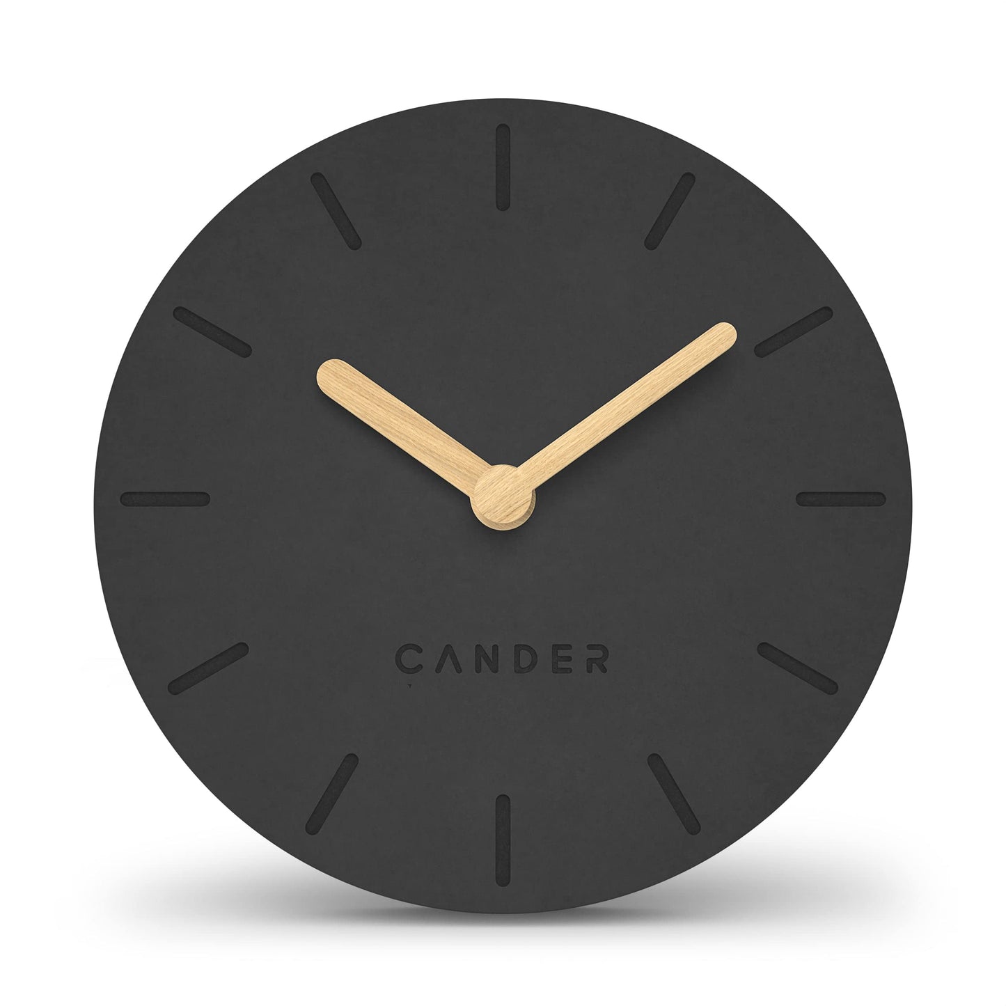 Cander Berlin MNU 2612 S tabletop clock silent without ticking 12 cm analog battery operated vintage modern grey MDF
