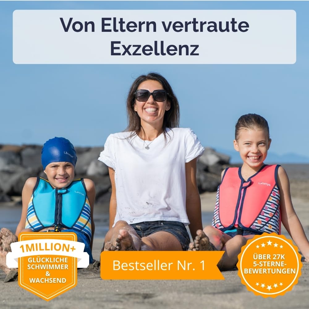 Limmys Premium Kids' Life Jacket - Modern swimming aid for boys, girls, and toddlers - Comes with a handy carrying bag.