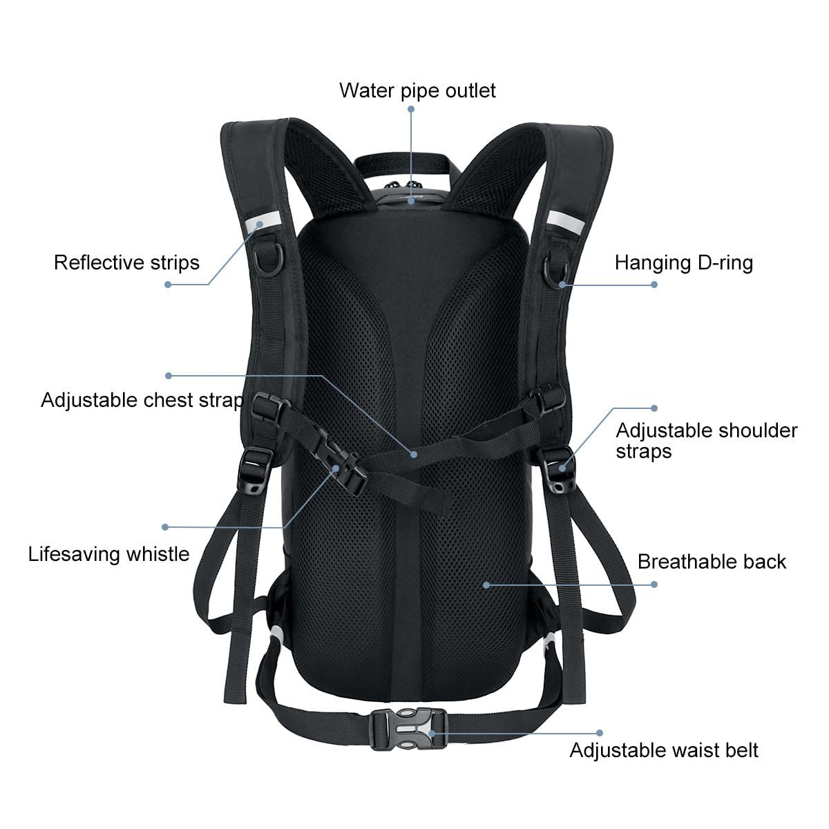 LOCAL LION 10L cycling backpack with rain cover and helmet protection, small backpack for men, ski backpack, MTB backpack, running backpack for women and men, camping, hiking, bike tour, city tour, motorcycle riding.