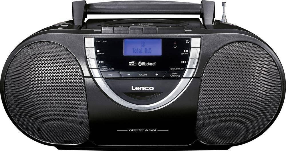 Lenco SCD 6900 Portable DAB+ Radio - Bluetooth - FM Radio - Boombox with CD/MP3 player - Cassette deck - USB input - AUX In - 3.5mm headphone jack - Black, regular