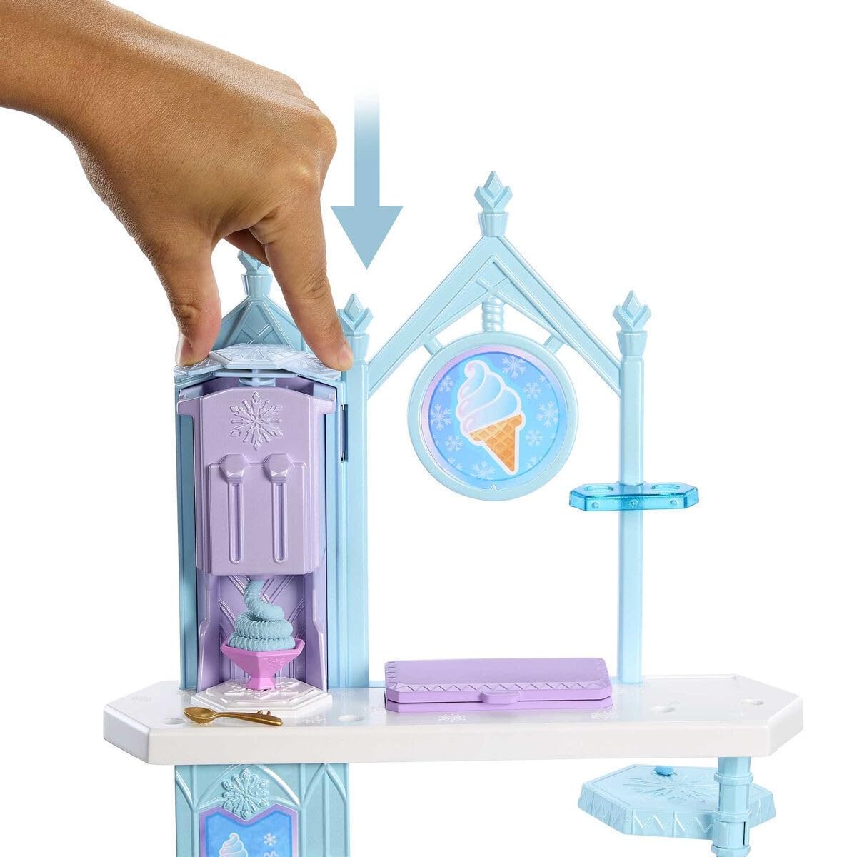 DISNEY Frozen - Elsa and Olaf's Ice Cream Stand with Dessert Machine and accessories, for kids 3 years and up, HMJ48