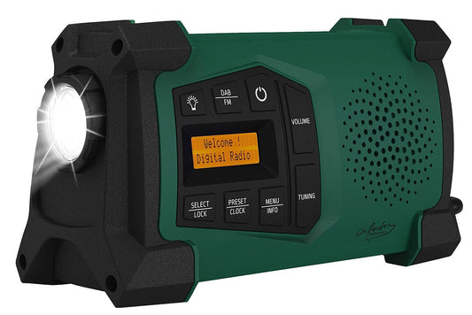 infactory Dynamo Radio: Mobile hand crank radio with DAB+, EWF function, solar panel, LED, USB (radio with hand crank, DAB solar radio, speaker iPad)