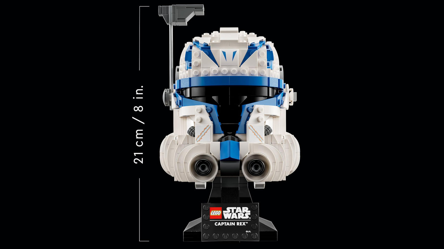 LEGO 75349 Star Wars Captain Rex Helmet Set, The Clone Wars model collector's item for adults, 2023 series, keepsake and gift idea.