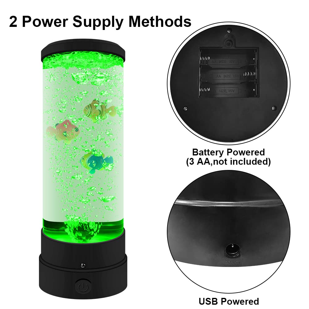 YATOSEEN Bubble Fish Lamp LED Aquarium, mood lamp with remote control, lava lamp with 16 color changing lights, suitable for office, home, gifts for children and adults.