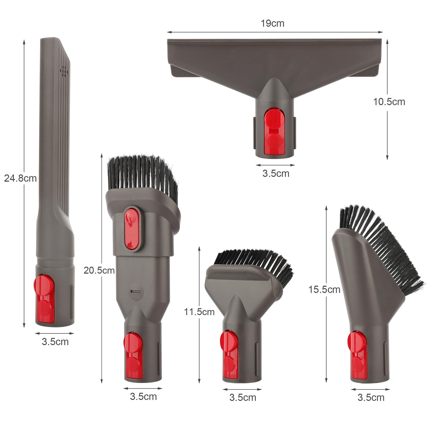 Vacuum cleaner accessory set brush tool nozzle set with extension hose replacement parts for Dyson Gen5 V15 V12 V7 V8 V10 V11 SV10 SV11 vacuum cleaners (6 in 1)