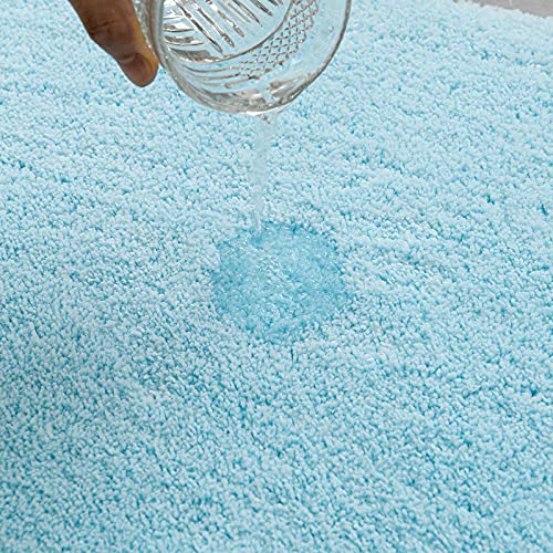 MIULEE Rug Bath Mat Bathroom Rug Non-Slip Washable Bath Mat Bedside Rug Absorbent Shower Mat Floor Mat for Living Room Bedroom Bathroom 70x120 cm Sky Blue