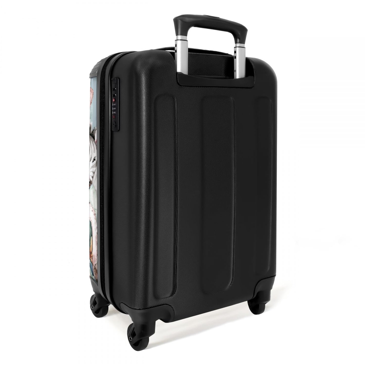 NoBoringSuitcases.com® Children's Suitcase Hardshell Small Roller Hand Luggage Gift - Watercolor - Animal Design - Small 55x40x20 Trolley Case